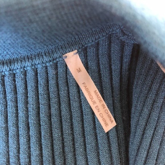 Margaret O’Leary Blue Green Collared Knit Top, Medium - Picture 4 of 6